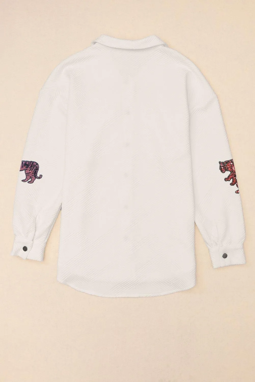 Beige Glitter Tiegers Textured Shacket