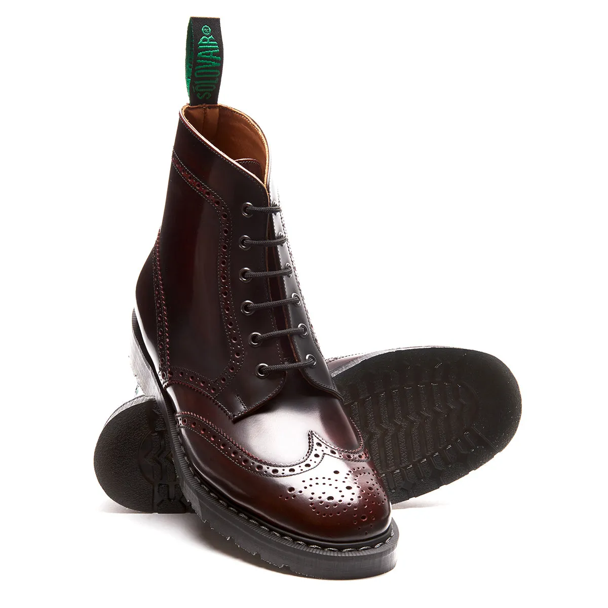 Burgundy Rub-Off 6 Eye Brogue Boot
