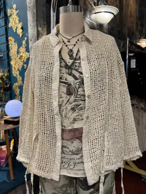 Button Down Shacket -Cream/Ivory