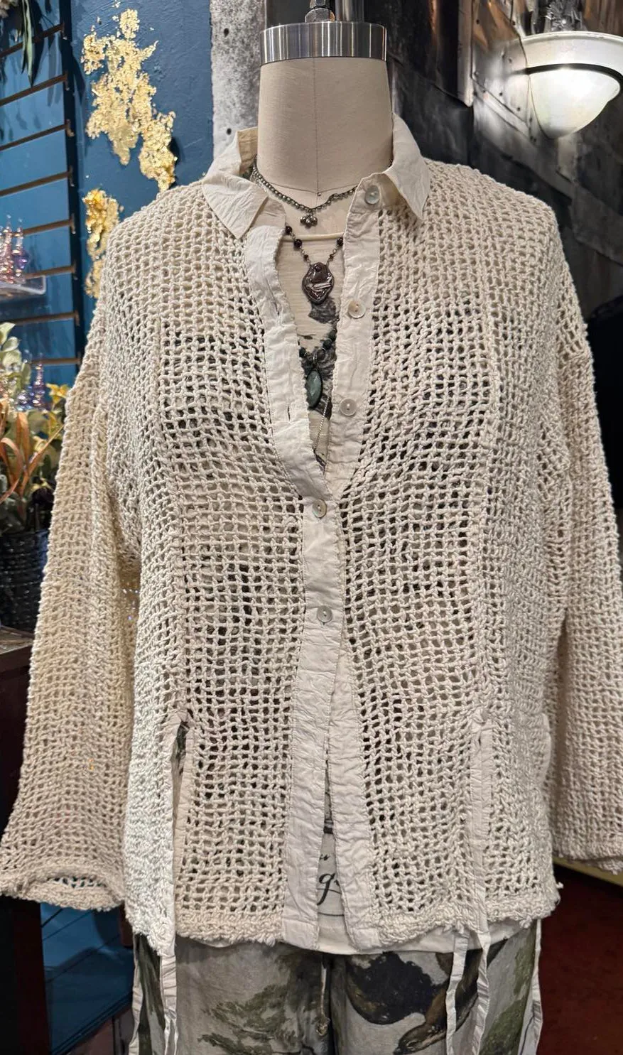 Button Down Shacket -Cream/Ivory