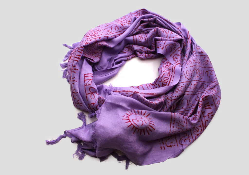 Cotton Yoga Meditation Shawl/Scarf Printed with Deities